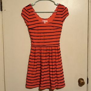 Pink and black stripe dress